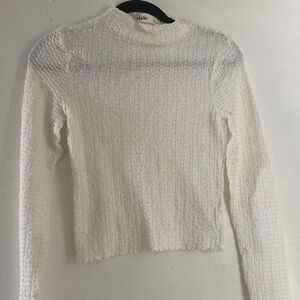 Elodie White Textured Knit Top